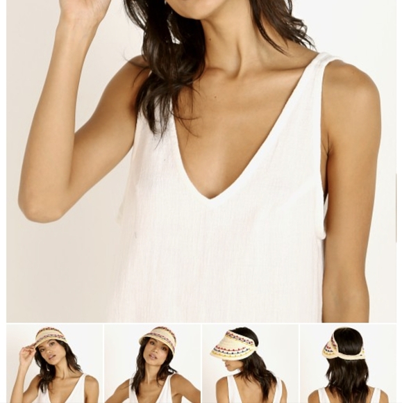 Brixton Bondi 100% Palm Straw Woven Visor Hat One Size BNWT RETIRED 1 Left! main image 8